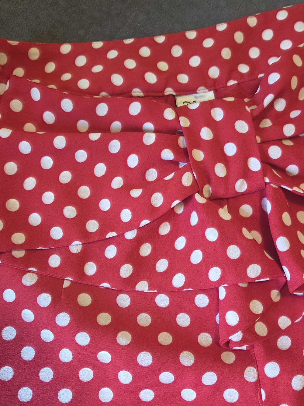 DISNEY High-Waist Red Polka Dot Shorts with Front Bow - Picture 2 of 7